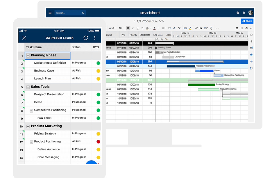 Smartsheet диаграмма ганта