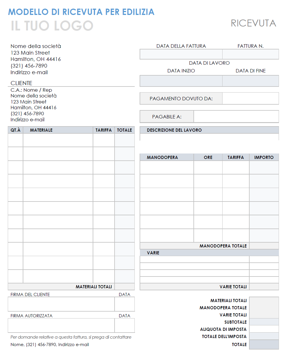 Modelli gratuiti di ricevute Microsoft Word