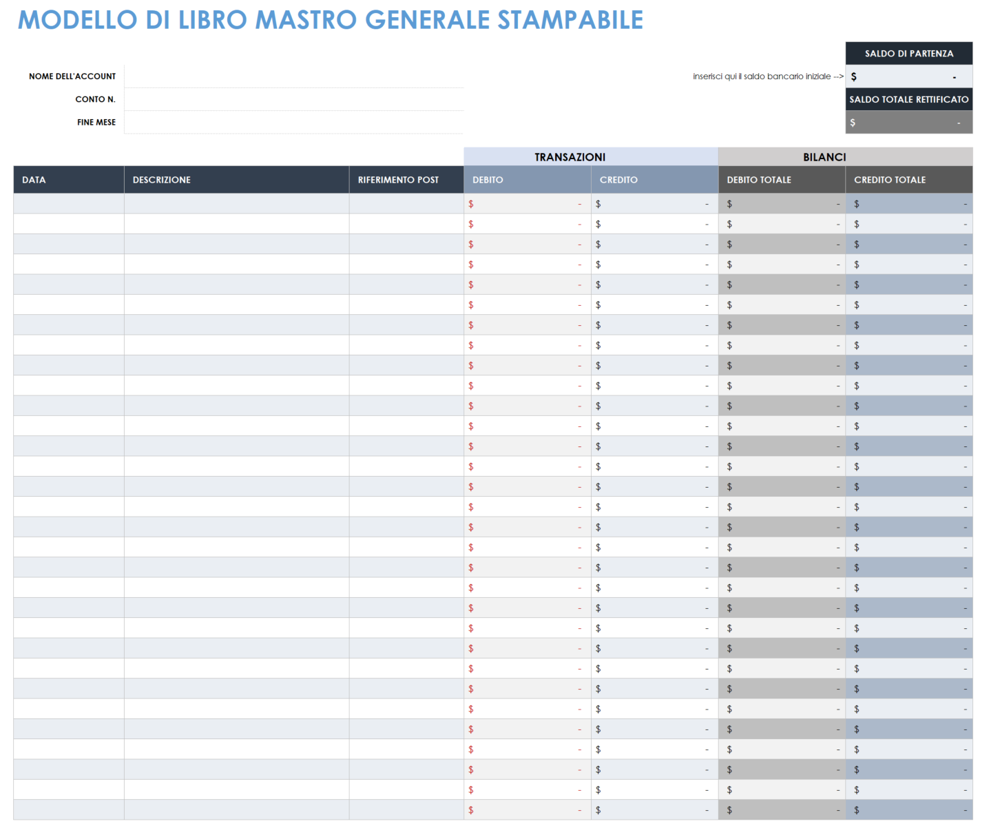 modello di contabilità generale stampabile