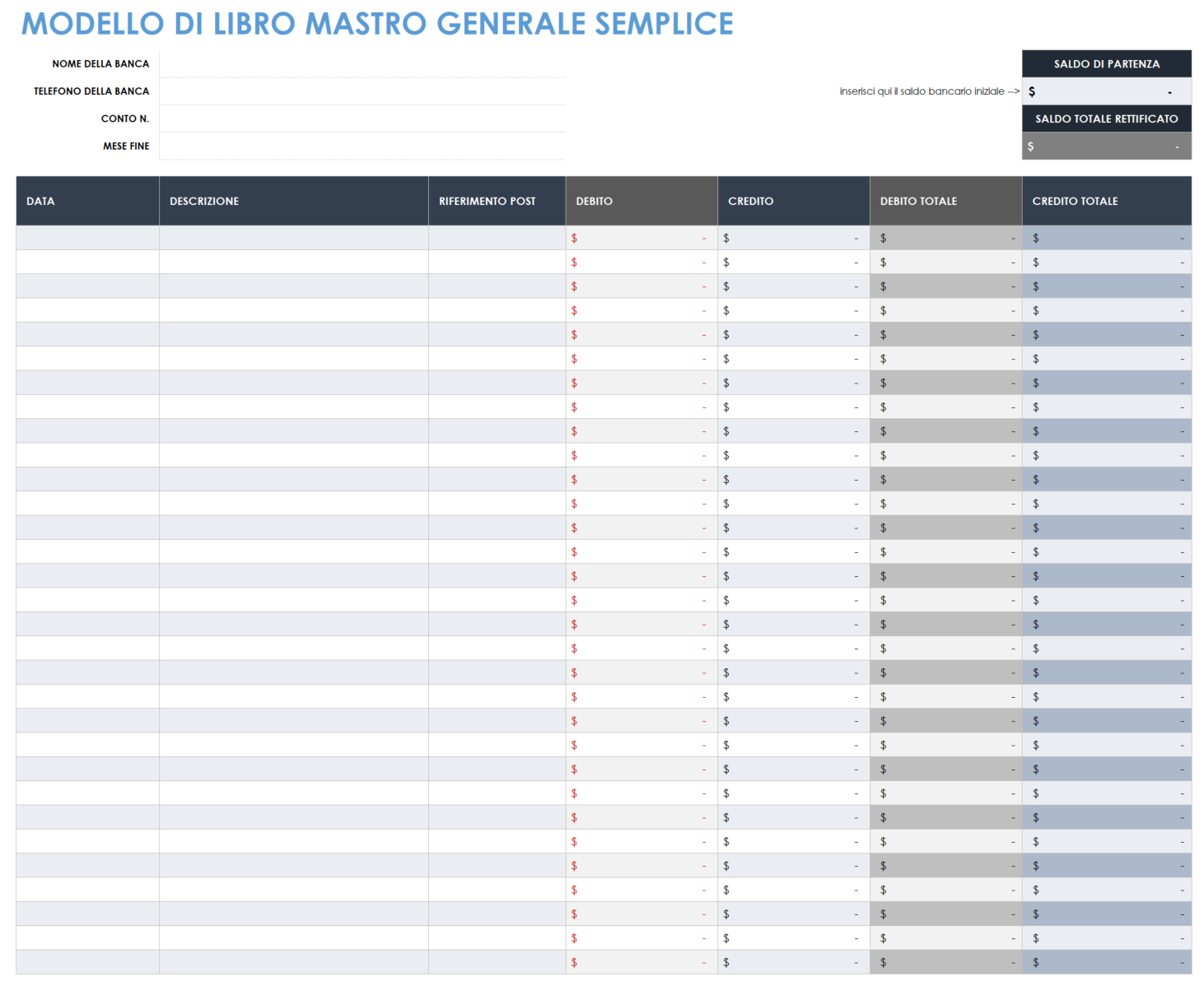  modello di contabilità generale semplice