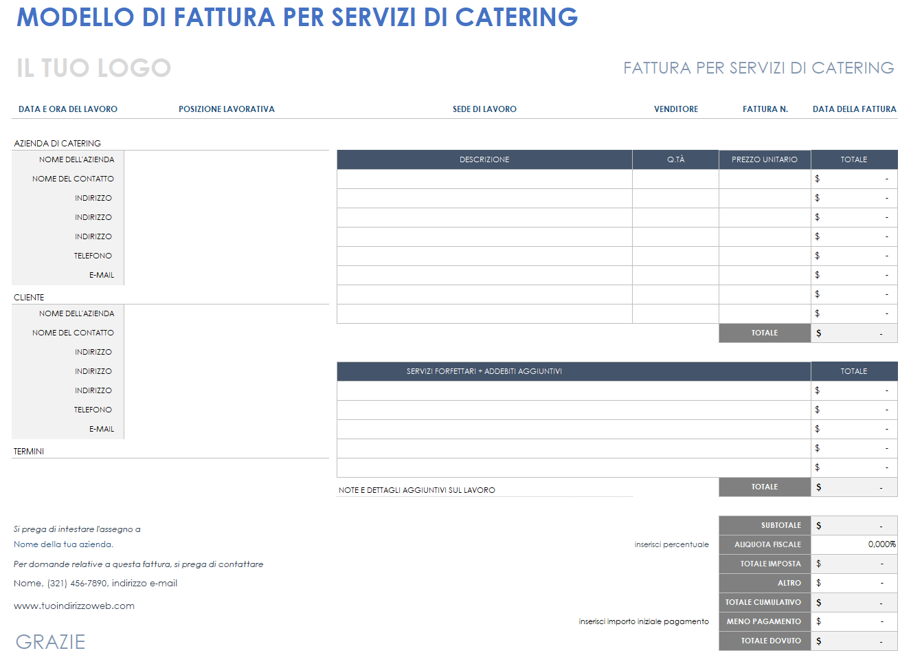 Fattura ristorazione