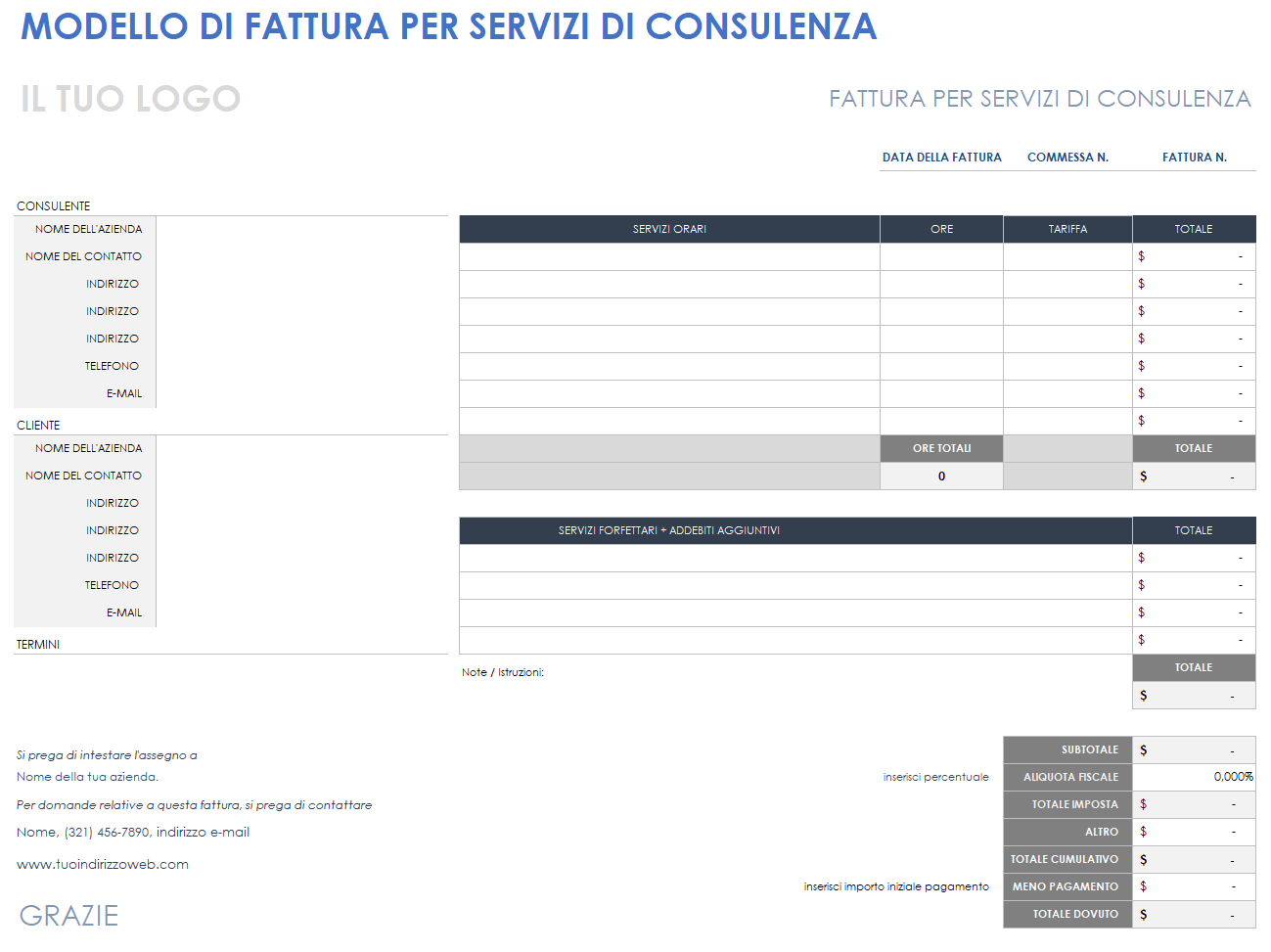 Fattura del consulente