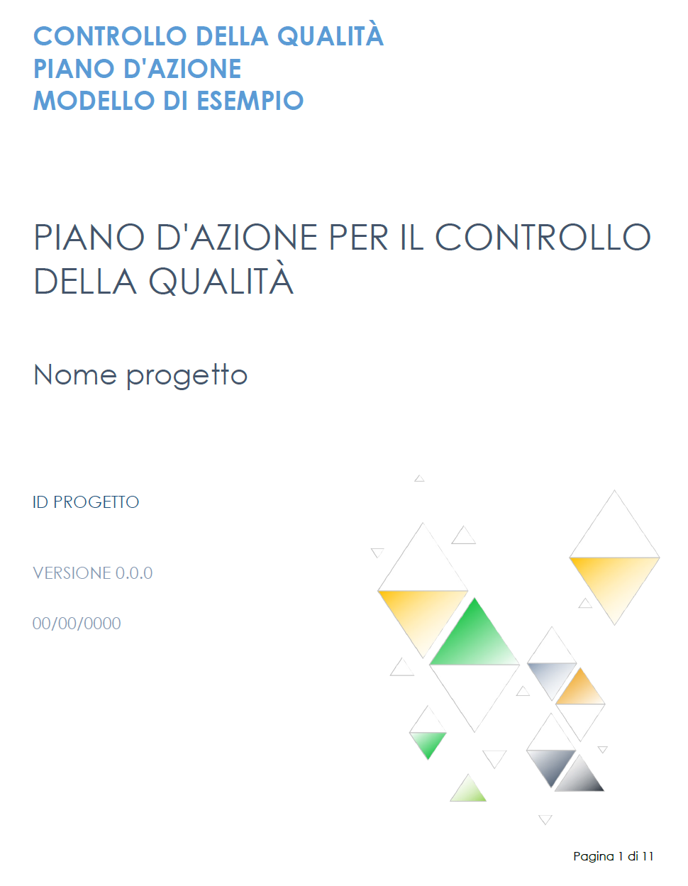 Esempio di piano d'azione per il controllo della qualità