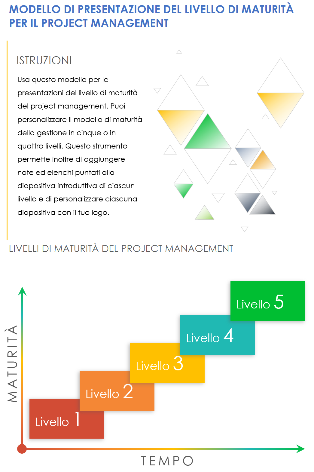 Presentazione del livello di maturità della gestione del progetto