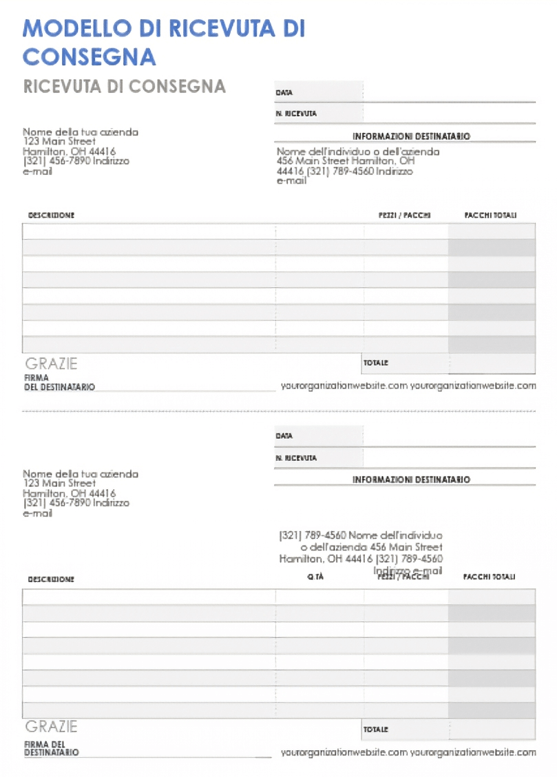  Modello ricevuta-consegna