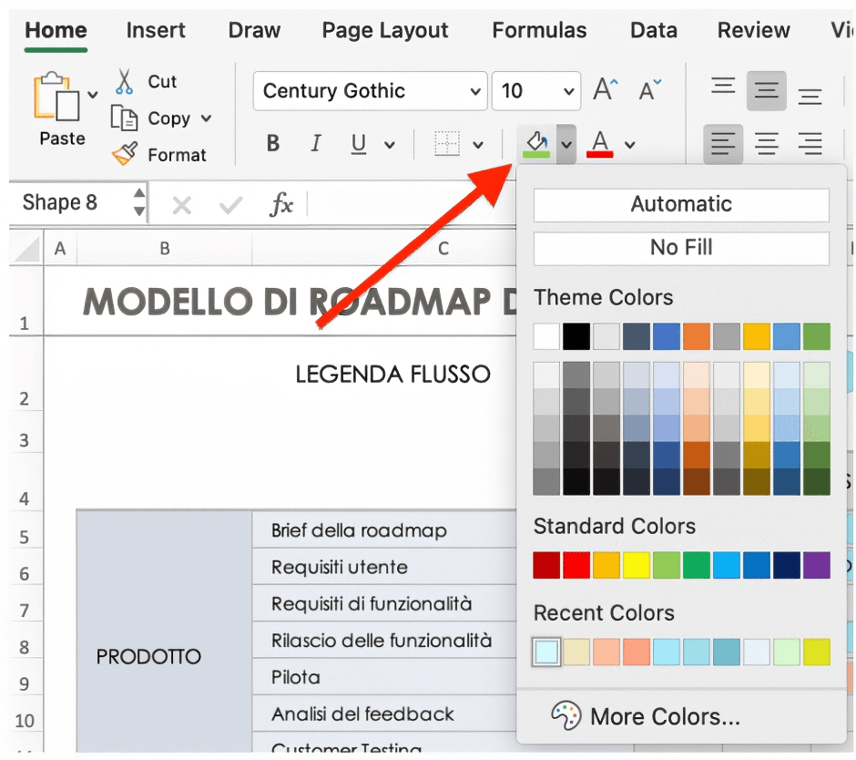  Cambia-colori del flusso di lavoro