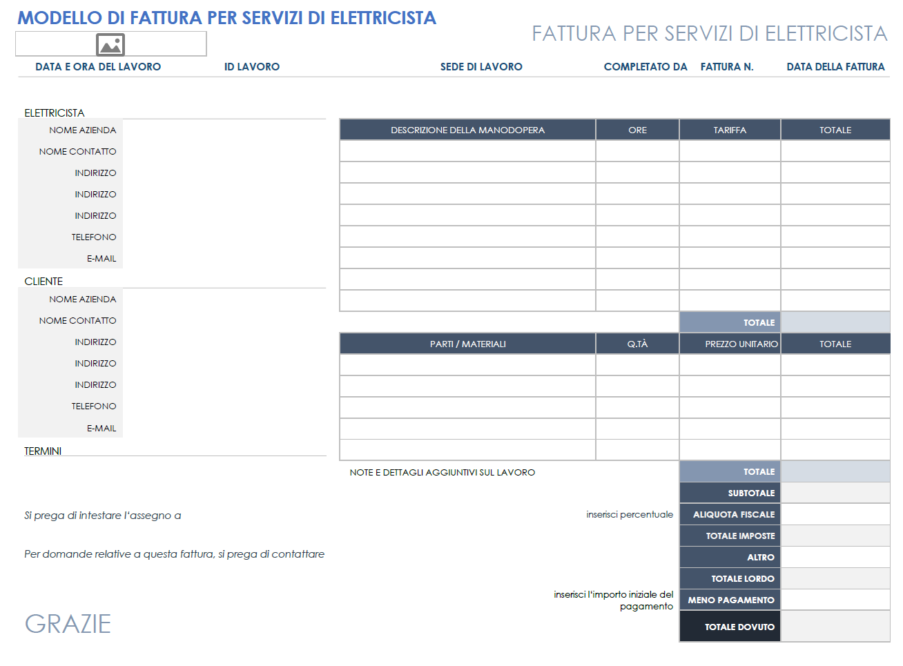  Modello di fattura elettrica