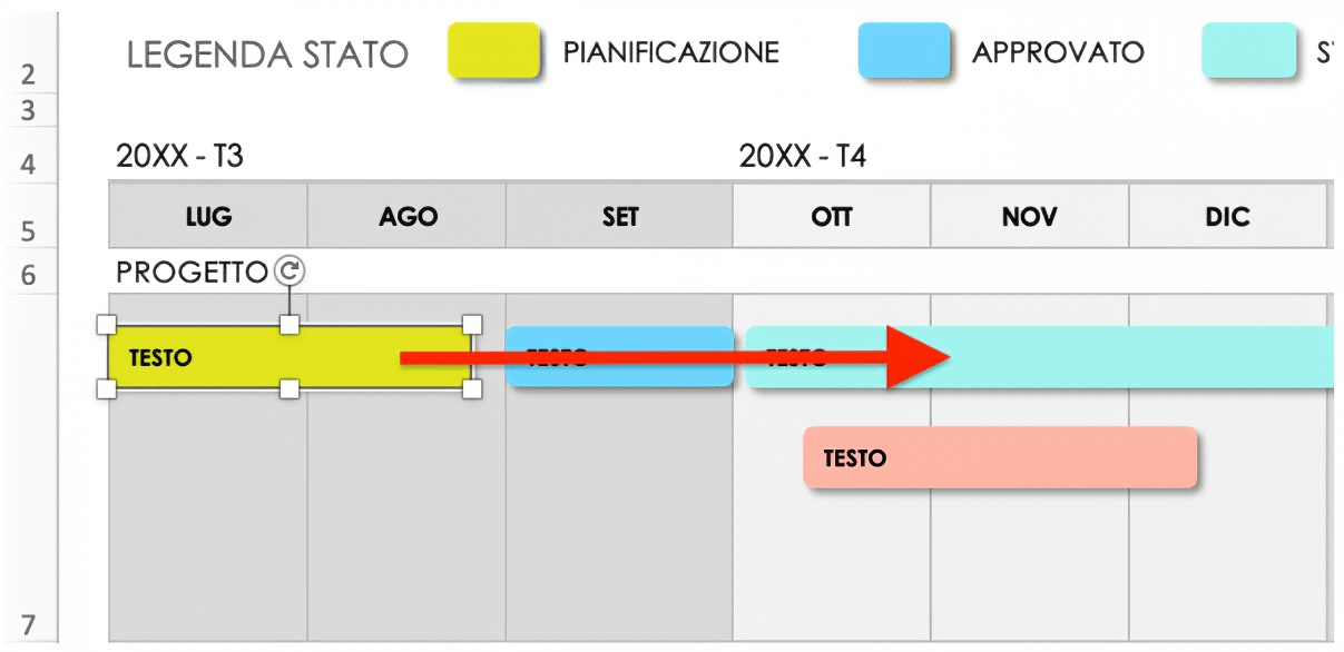  Barre di spostamento delle sottoattività