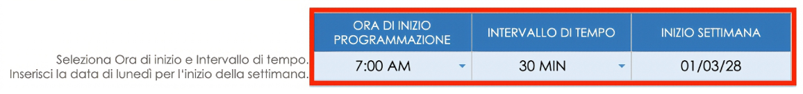  informazioni sulla pianificazione giornaliera di base Fogli Google