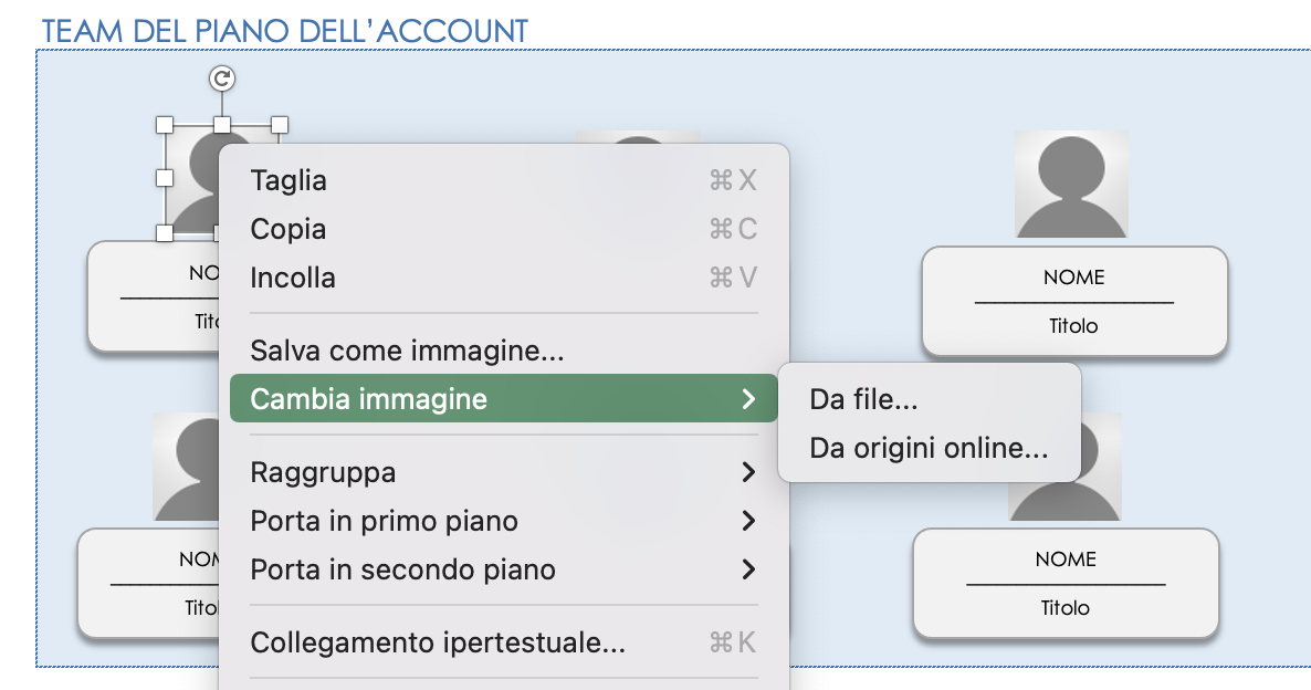  Piano account per aggiungere un membro del team