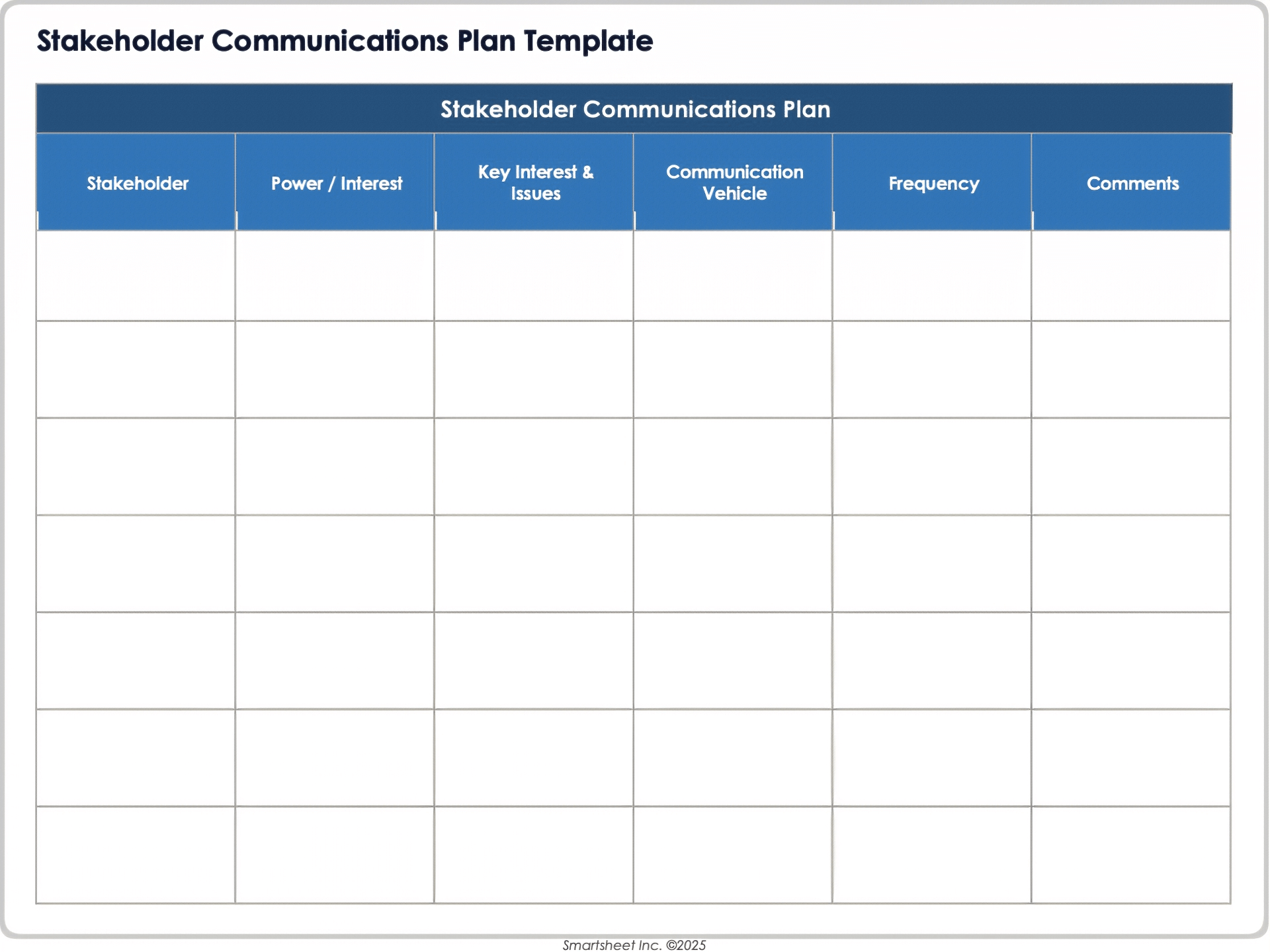 Modello di piano di comunicazione degli stakeholder