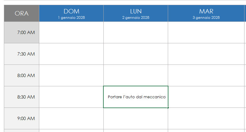  pianificare la prima attività