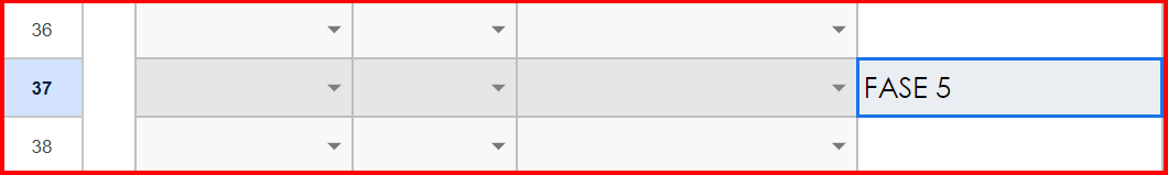 Creare la checklist del progetto in Fogli Google Fase 5