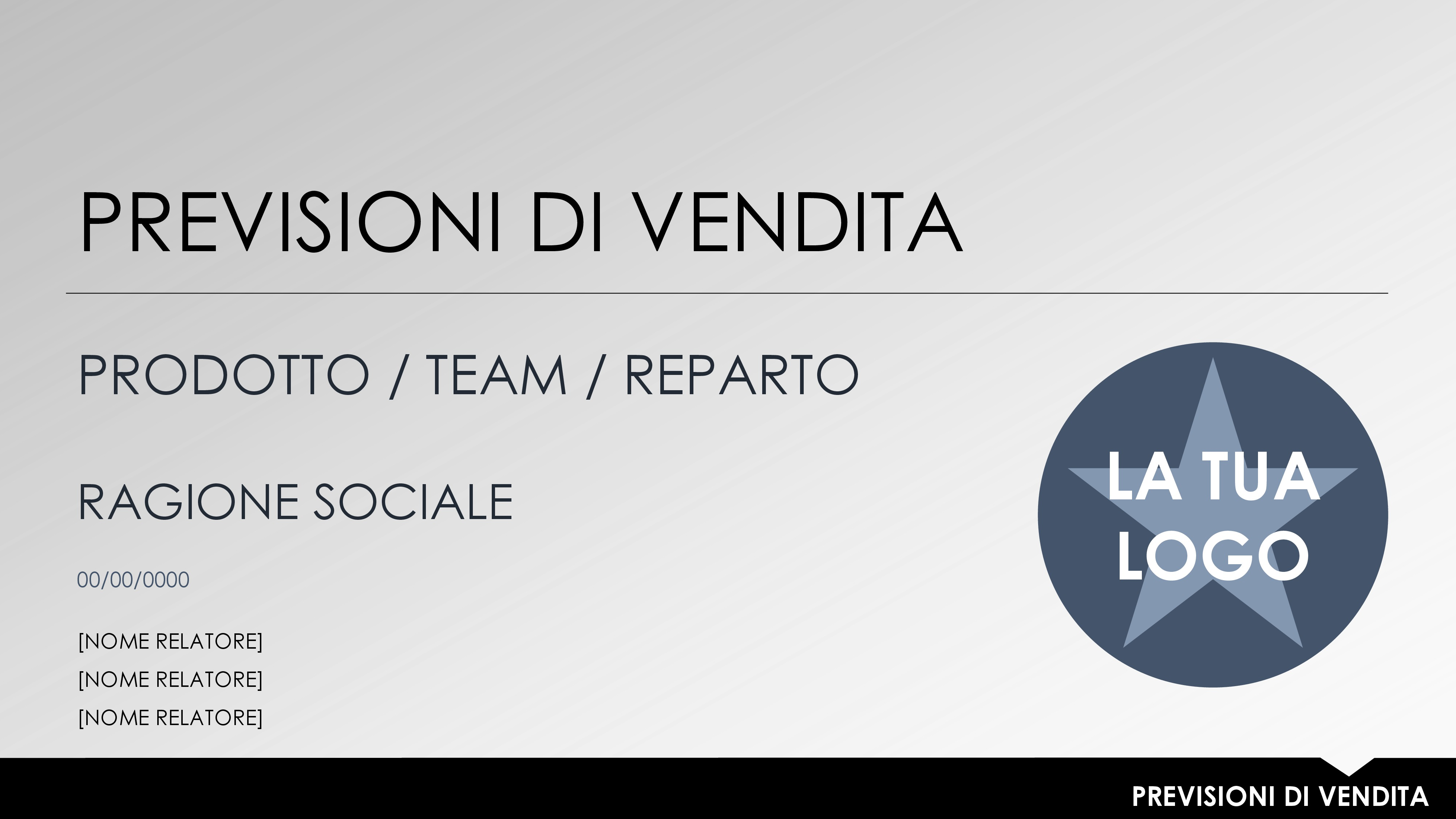  Modello di presentazione delle previsioni di vendita
