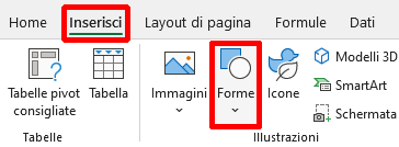inserire forme per diagramma di flusso di Excel