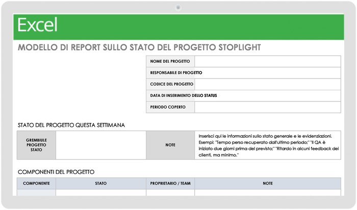 Stoplight Project Status Report Template