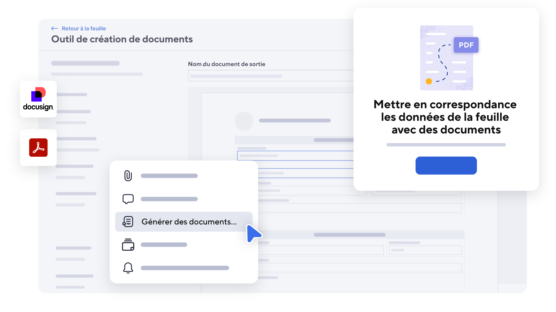 document generation product screen