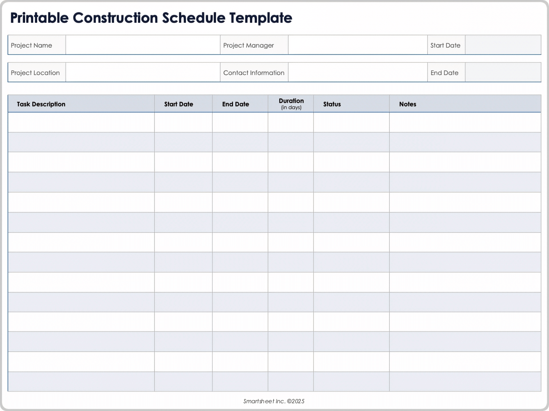 Modello stampabile 10669 per programma di costruzione