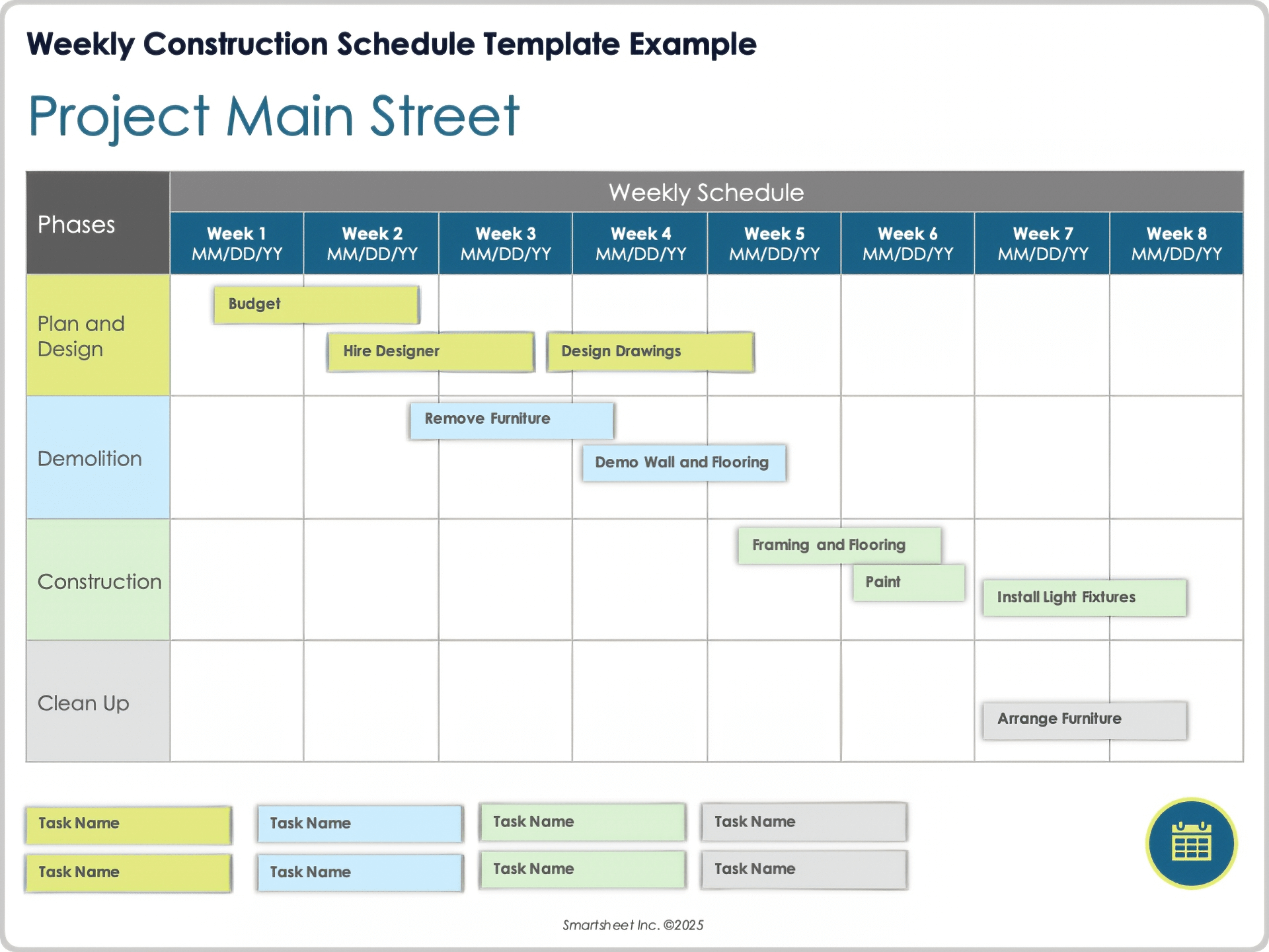 Esempio di modello di programmazione edile settimanale 10669