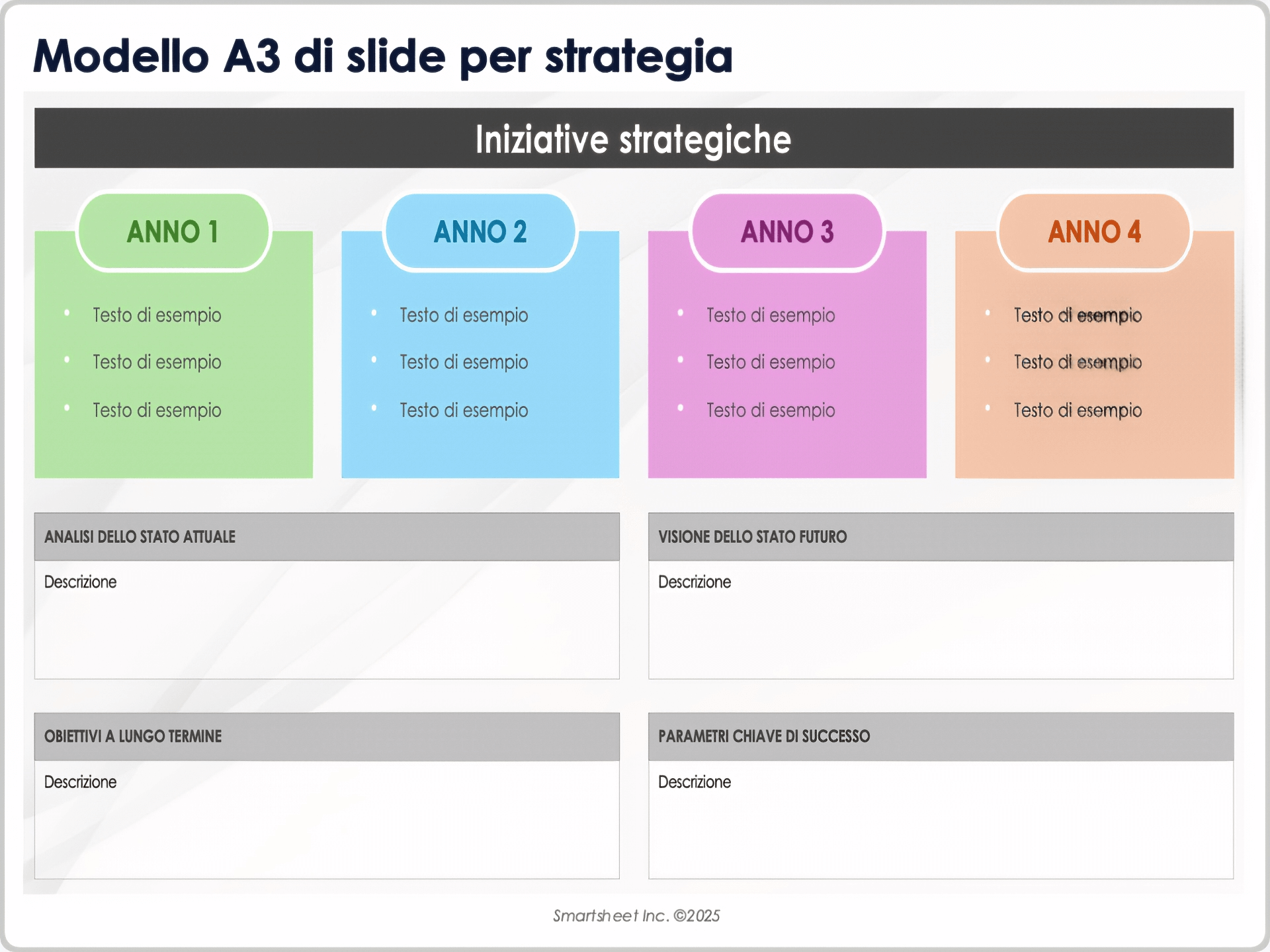 Modello A3 di slide per strategia