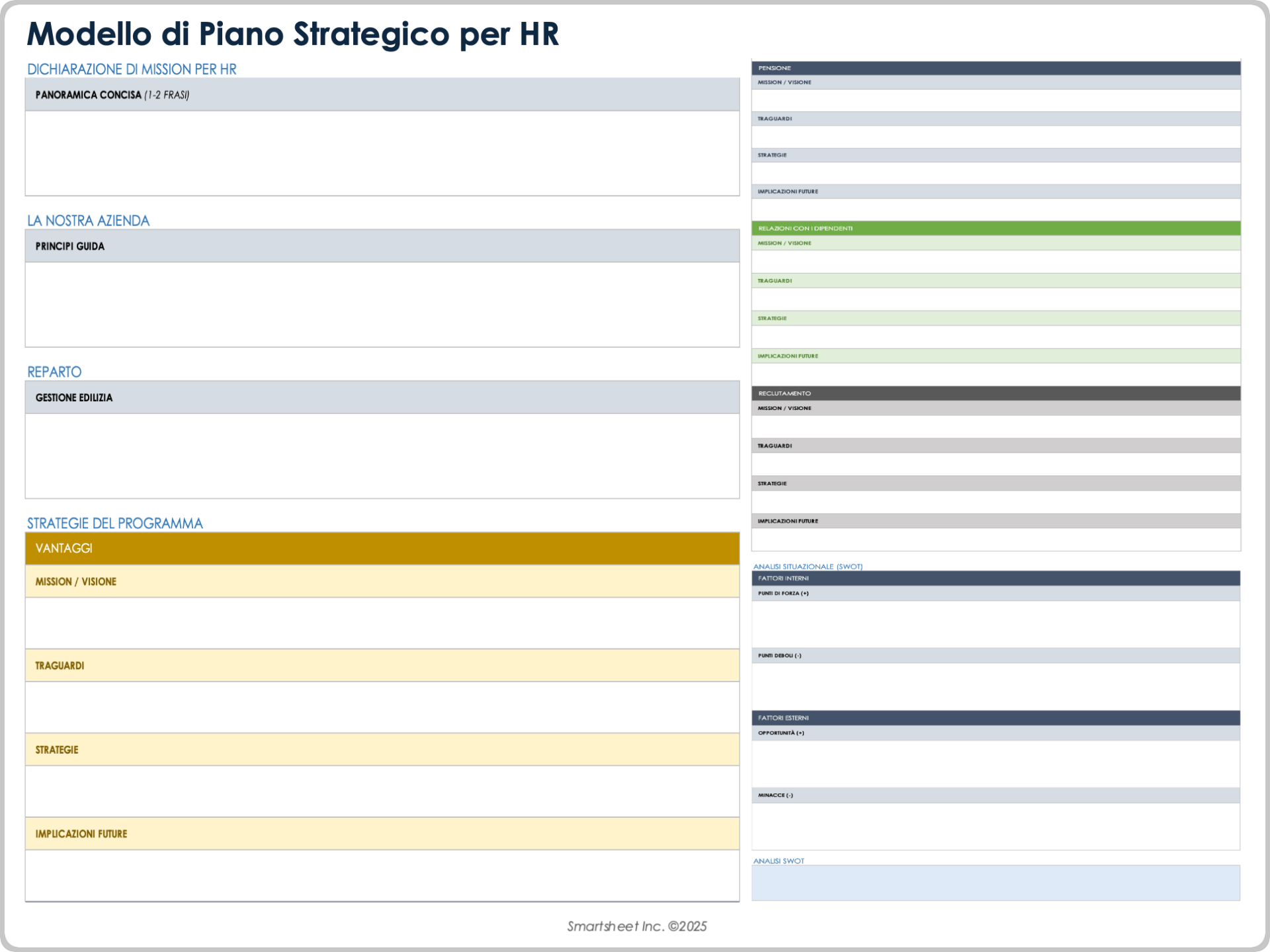  modello di piano strategico per le risorse umane