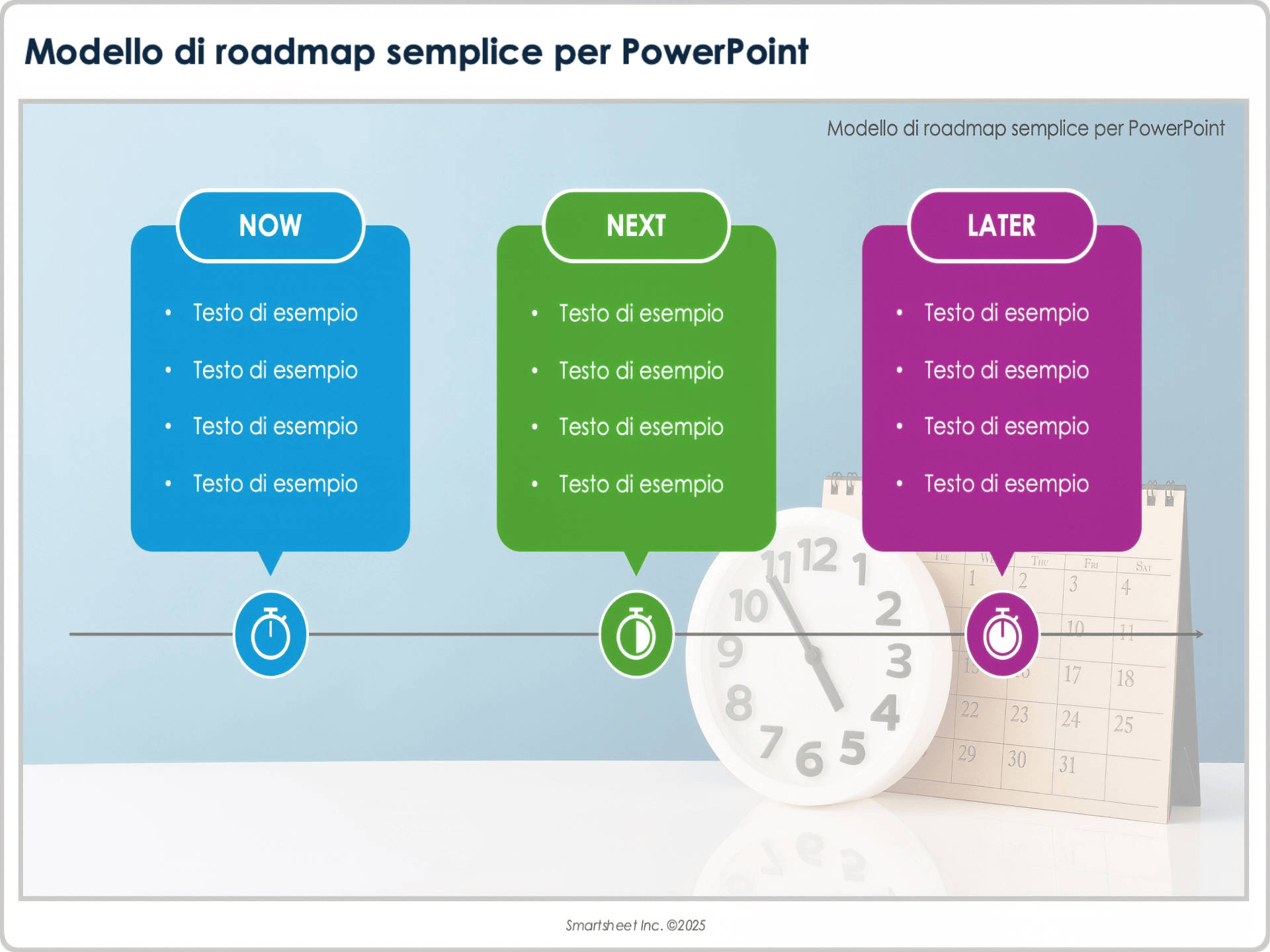 Modello di roadmap semplice per PowerPoint
