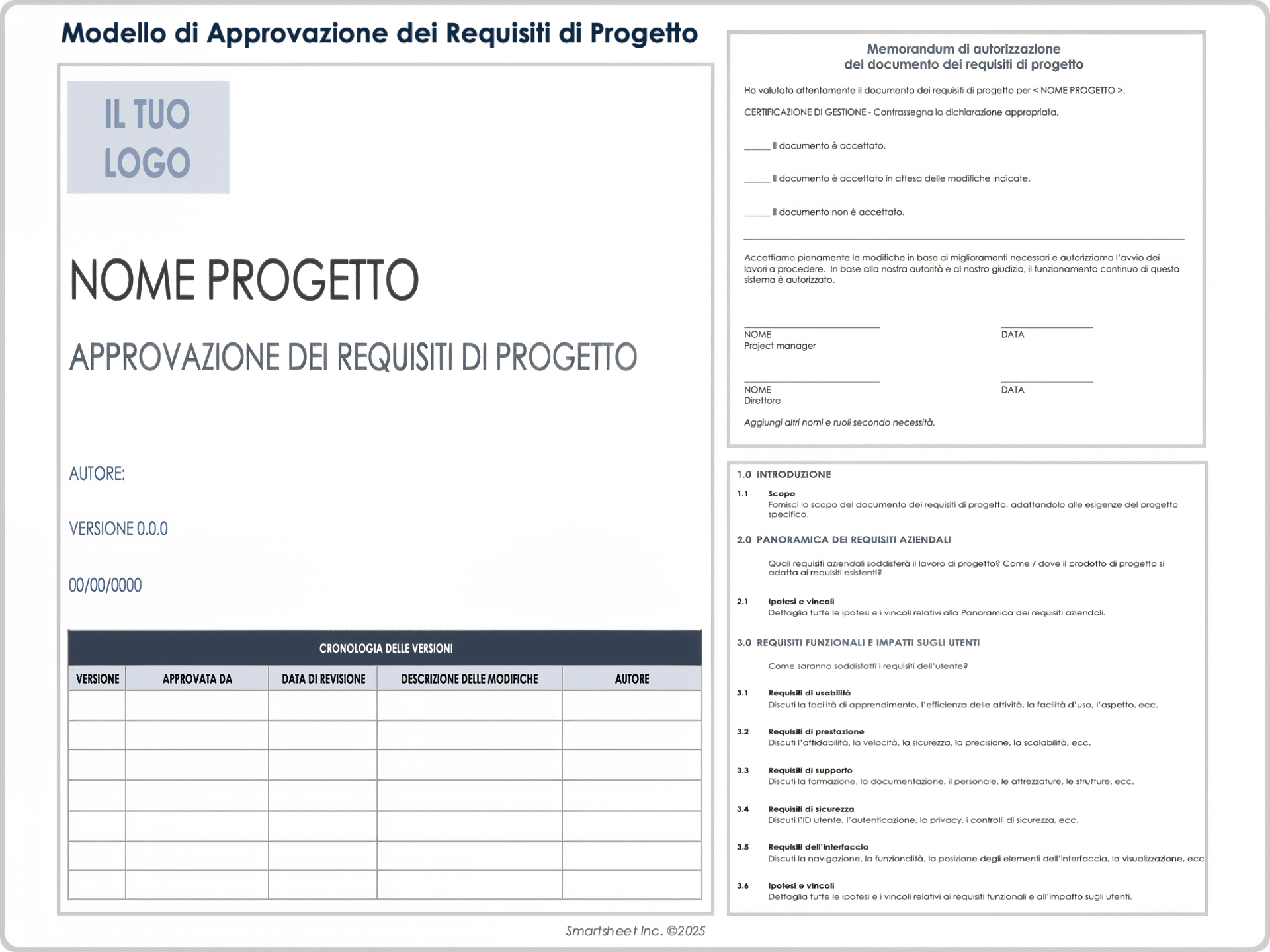 Modello di approvazione dei requisiti di progetto