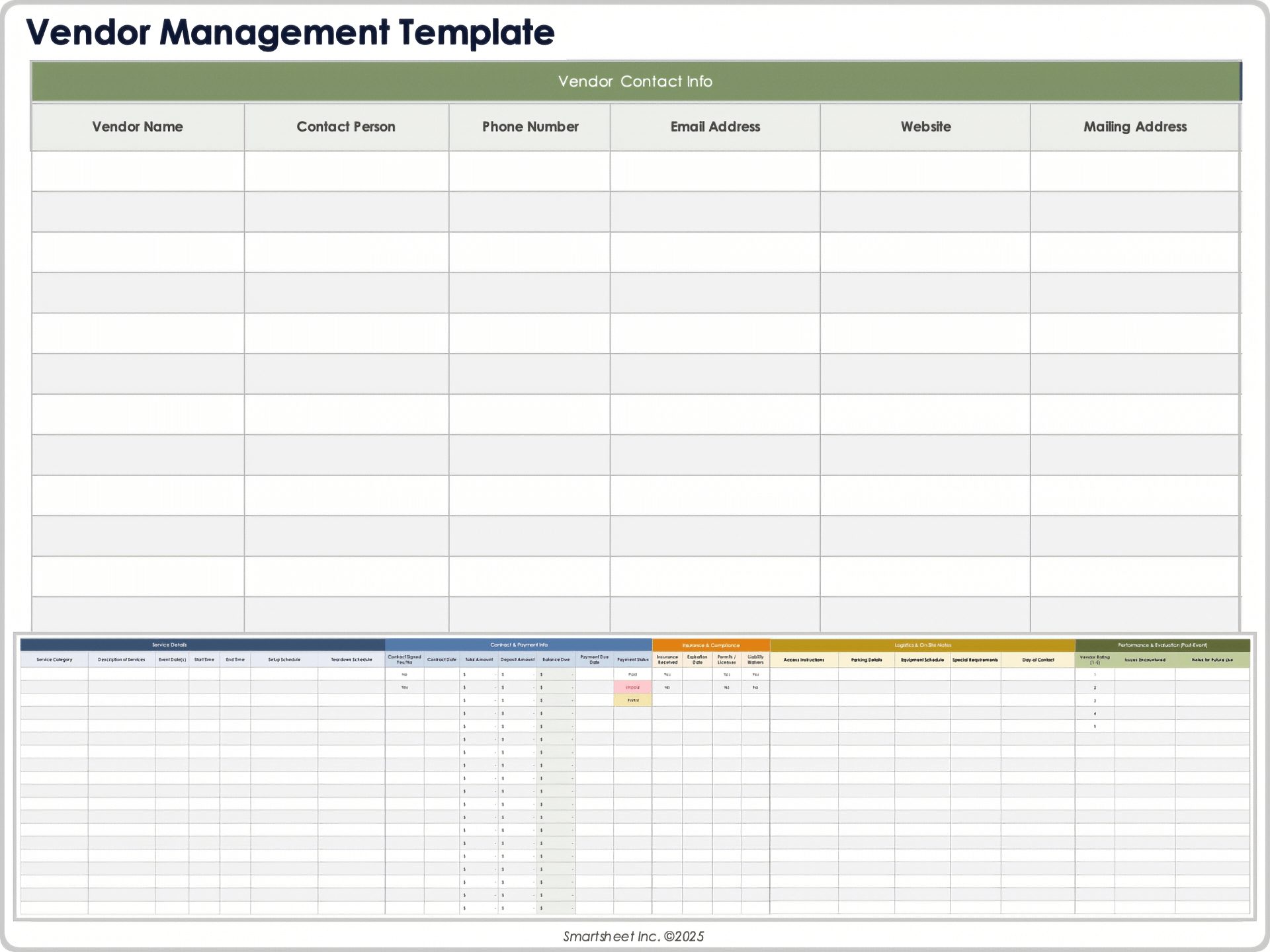 Modello di gestione dei fornitori 9053
