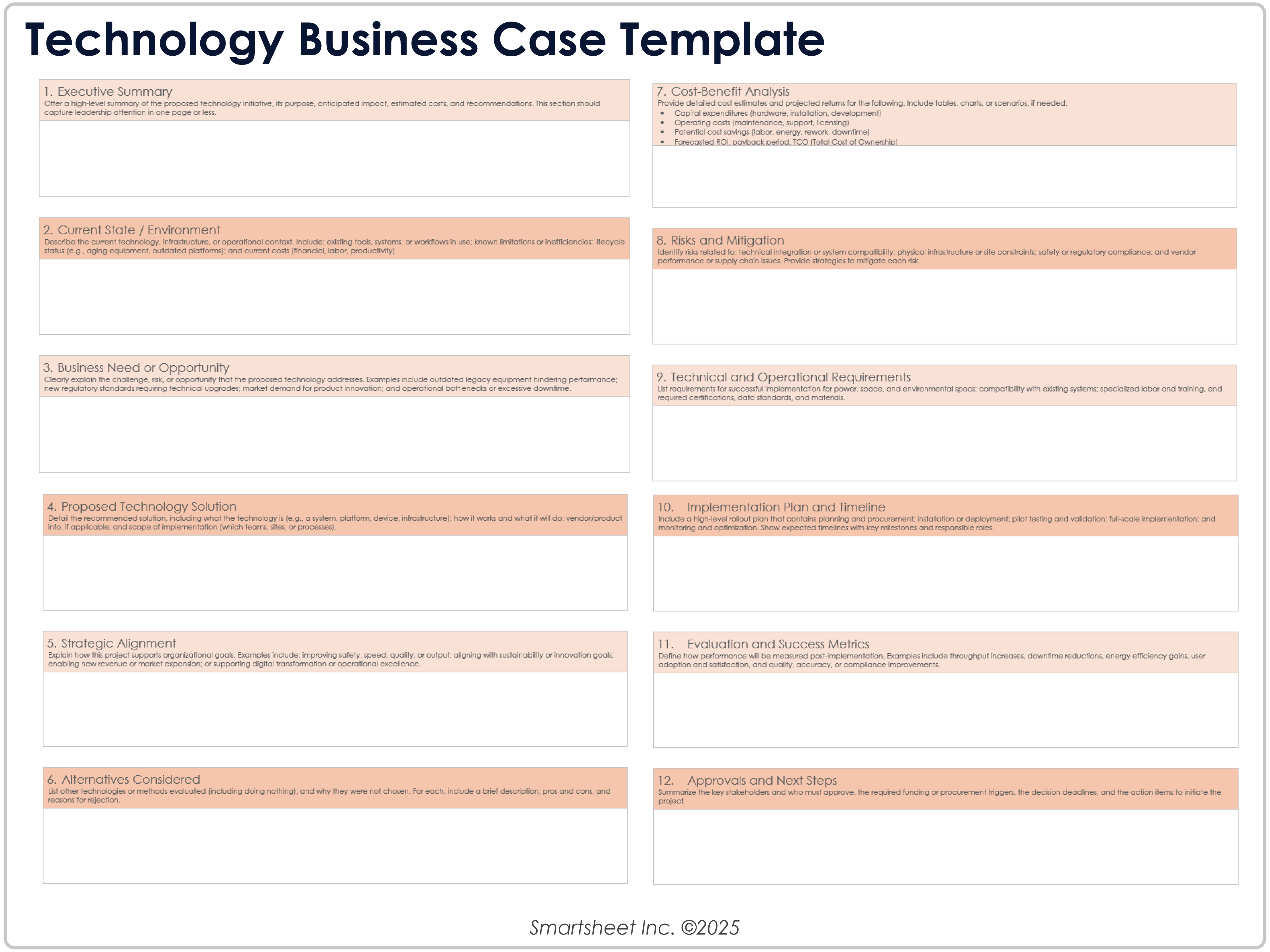 Modello di business case tecnologico