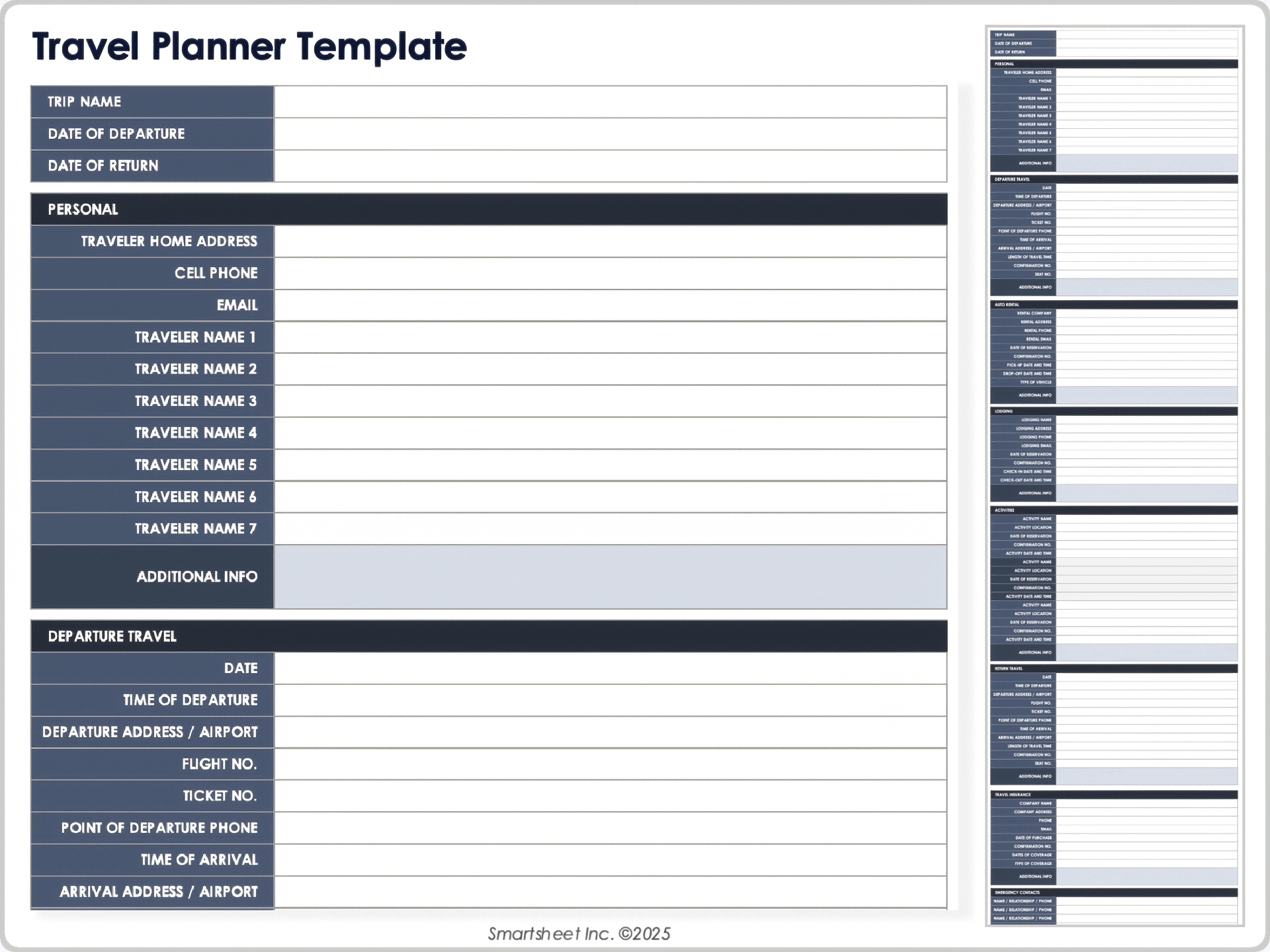 Travel Planner Template