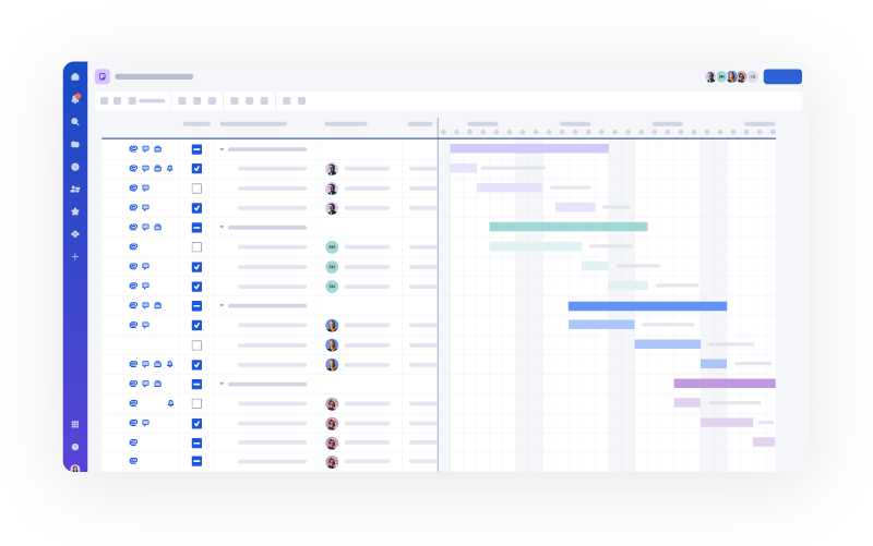 A graphic of what a sheet looks like within Smartsheet