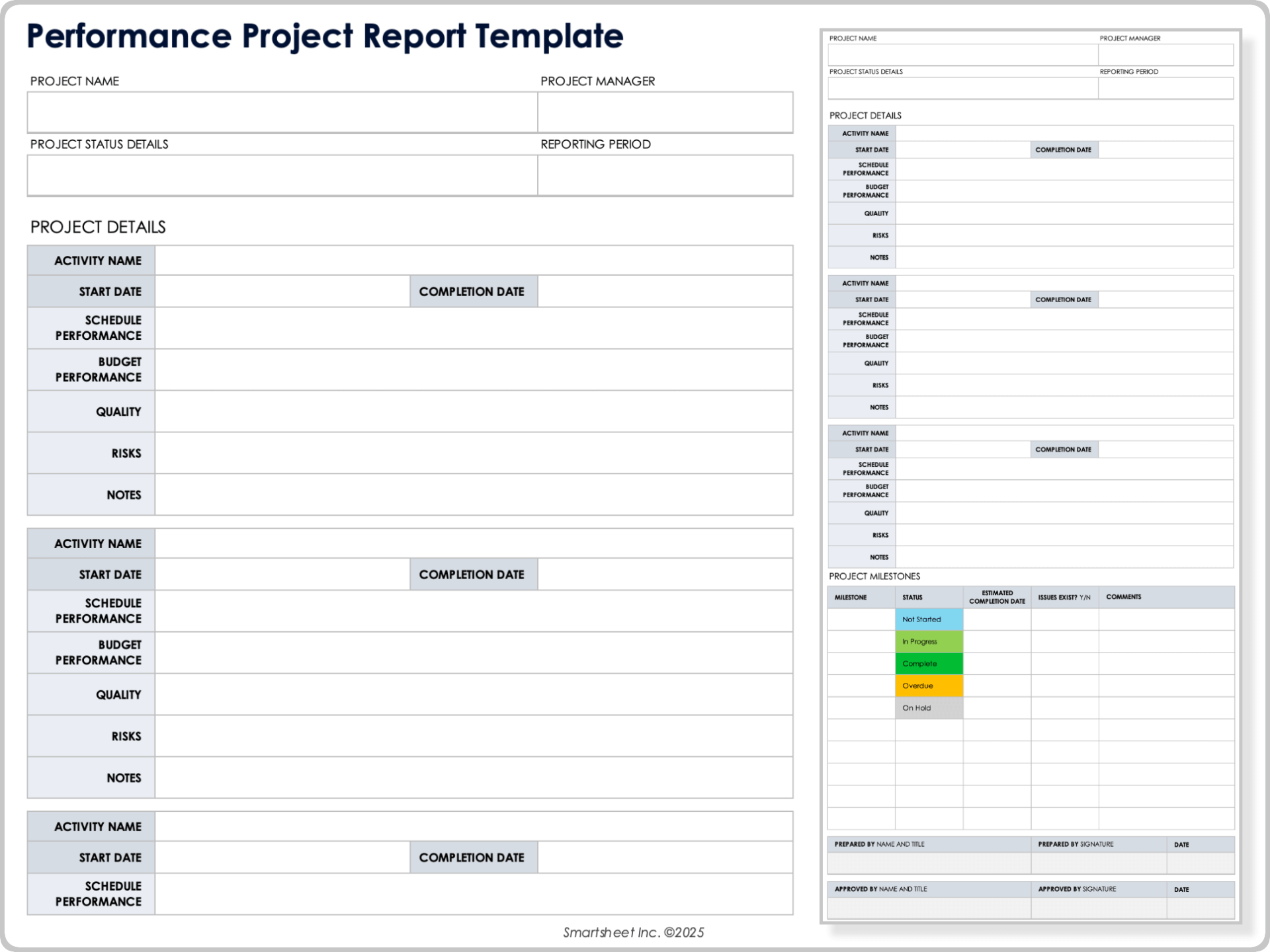 performance project report template