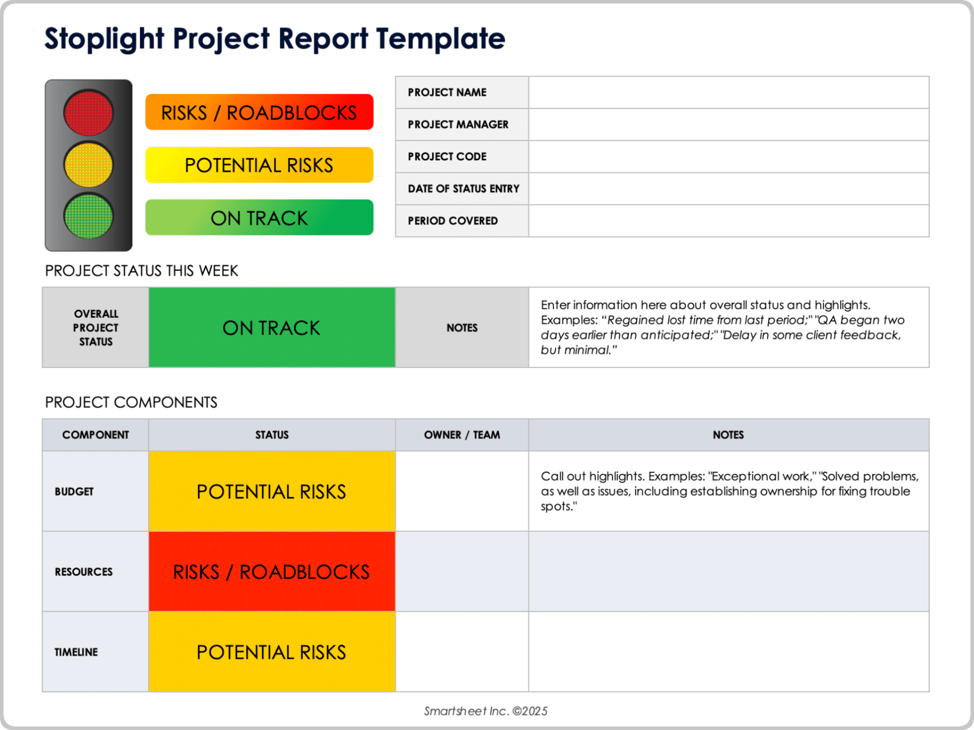 stoplight project report template