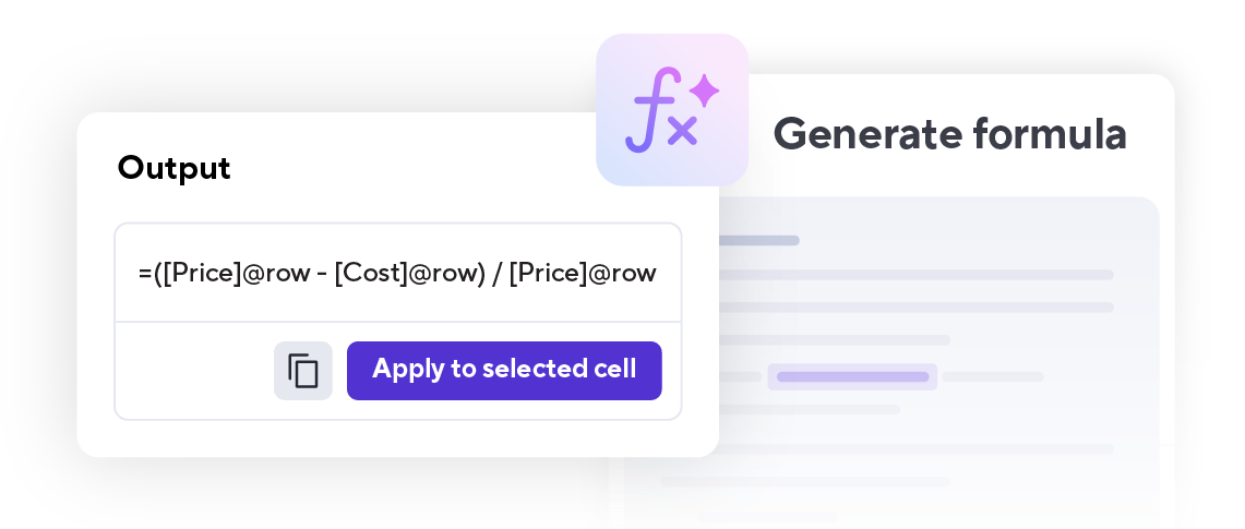 Smartsheet AI generate formulas