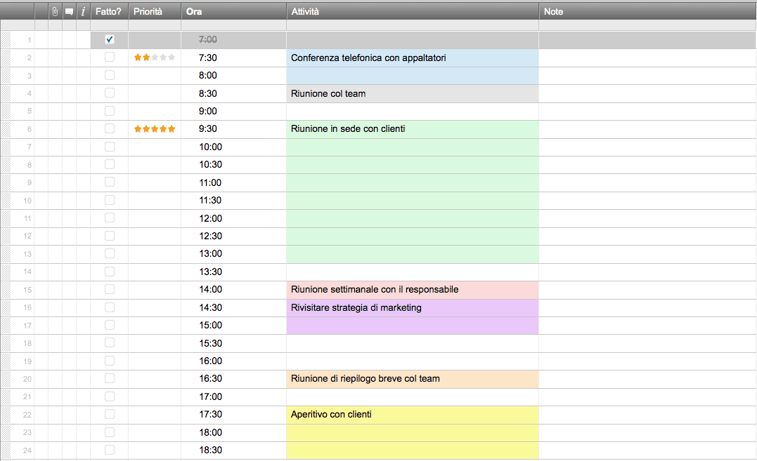 INSTANT DOWNLOAD Calendario settimanale, Elenco attività