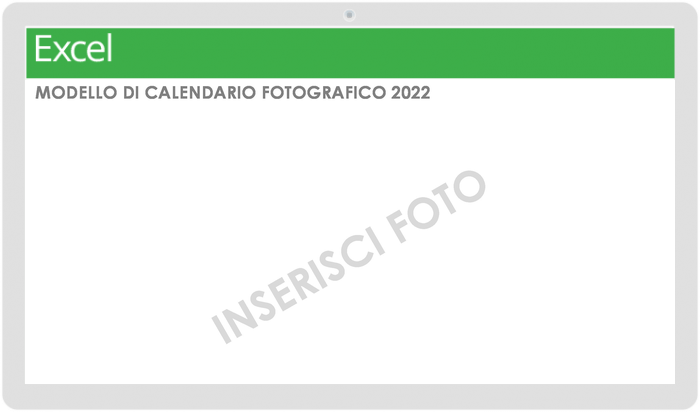 Modello di calendario fotografico 2022
