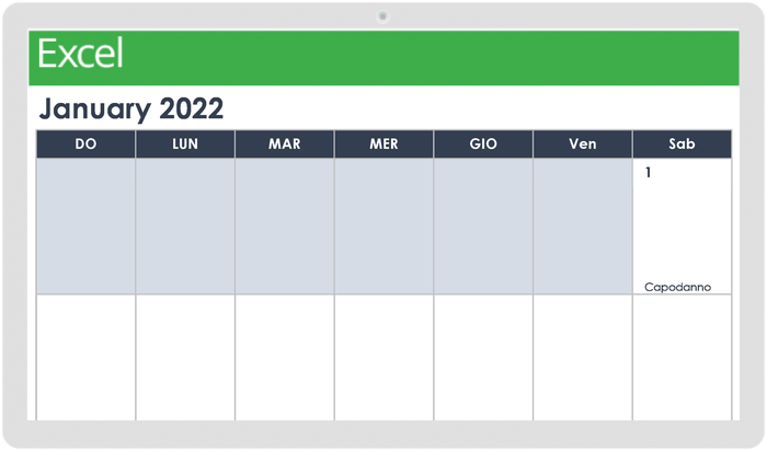 Modello verticale di calendario mensile stampabile 2022