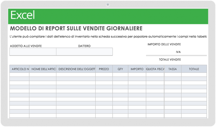 Daily Sales Report - Italian