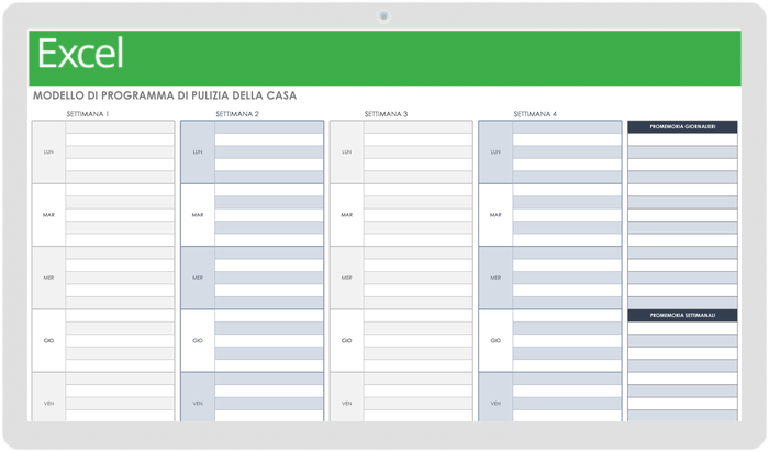 Modelli di schedulazione del lavoro giornalieri gratuiti