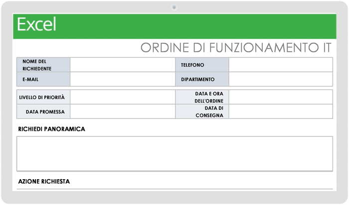  Modello di ordine di lavoro IT