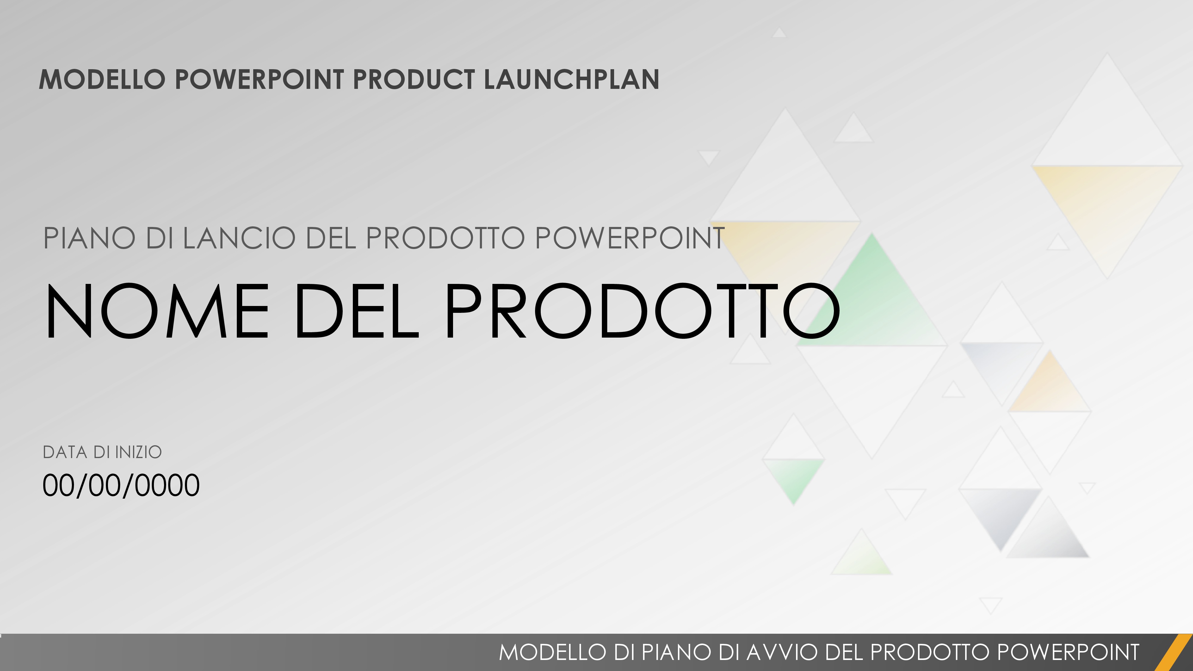 Piano di lancio del prodotto Powerpoint