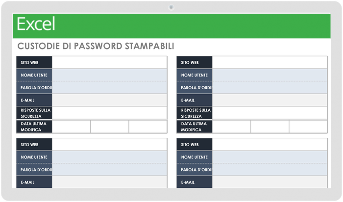 Quaderno delle Password: Memorizza tutte le tue password in ordine  alfabetico