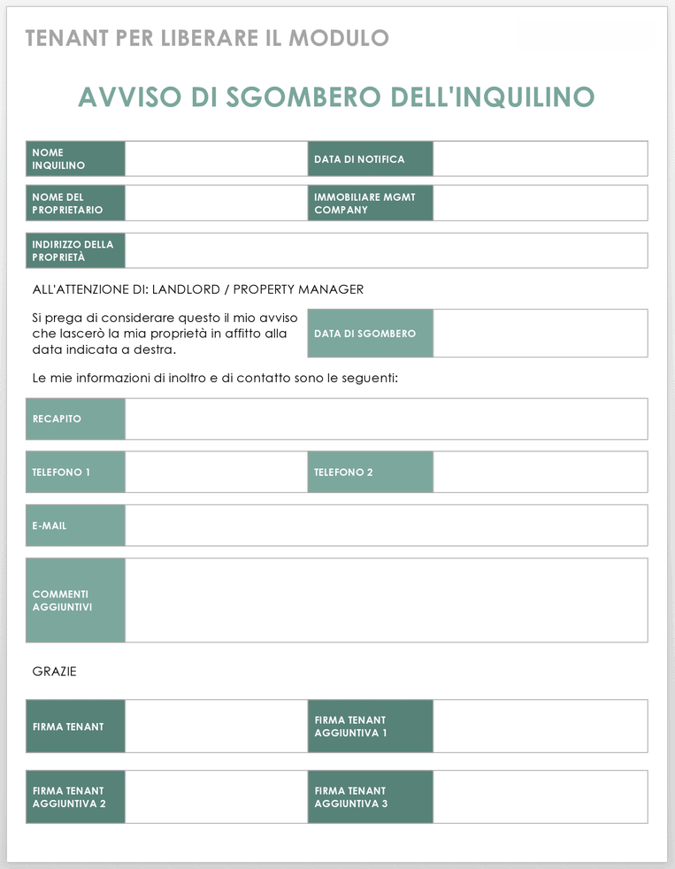  Modello di modulo per la gestione della proprietà