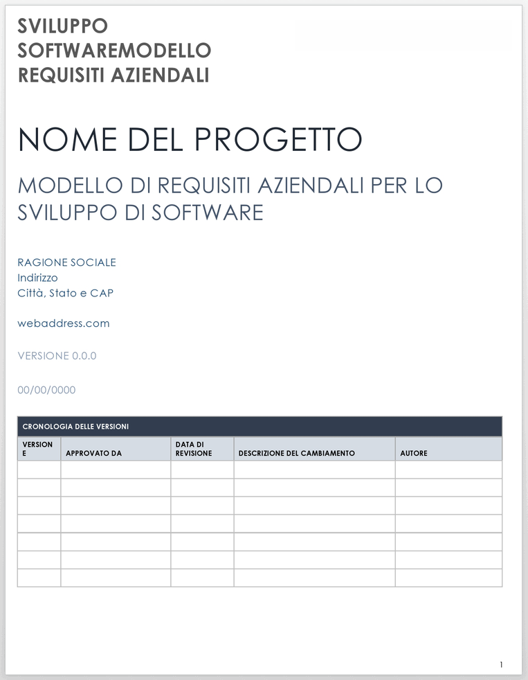 Requisiti aziendali per lo sviluppo software