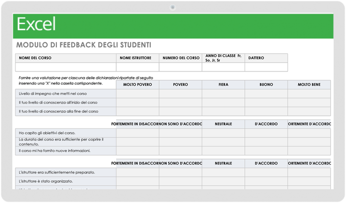 Student Feedback Form Template