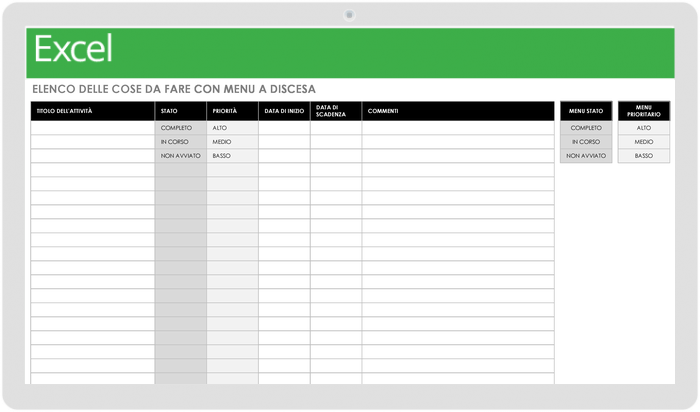 Modelli gratuiti di elenchi di cose da fare in Excel