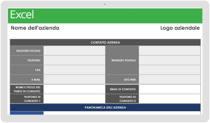 Modello di modulo di registrazione del fornitore