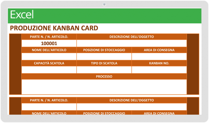Modello di produzione KanbanCard senza KanbanCard