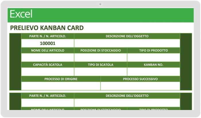  PrelievoKanbanCard Modello gratuito di KanbanCard