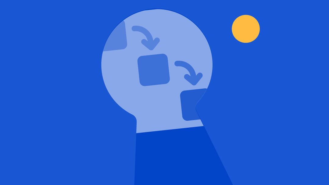 Una serie di passaggi sequenziali visti attraverso un buco della serratura